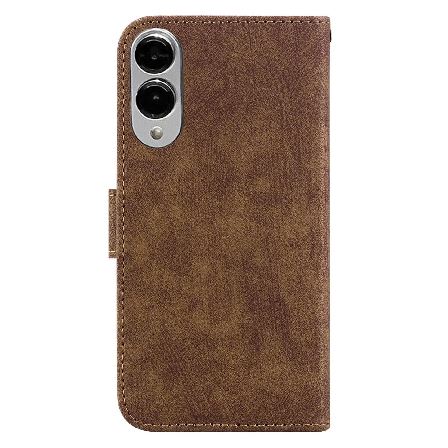 For Samsung Galaxy S25 Edge 5G Little Tiger Embossed Leather Phone Case(Brown)