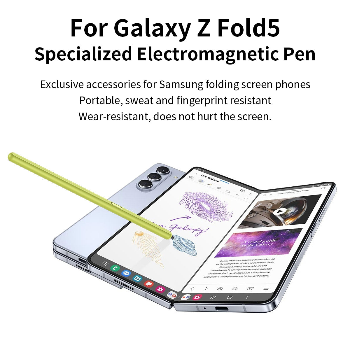 For Samsung Galaxy Z Fold5 Special Electromagnetic Stylus Pen(Green)