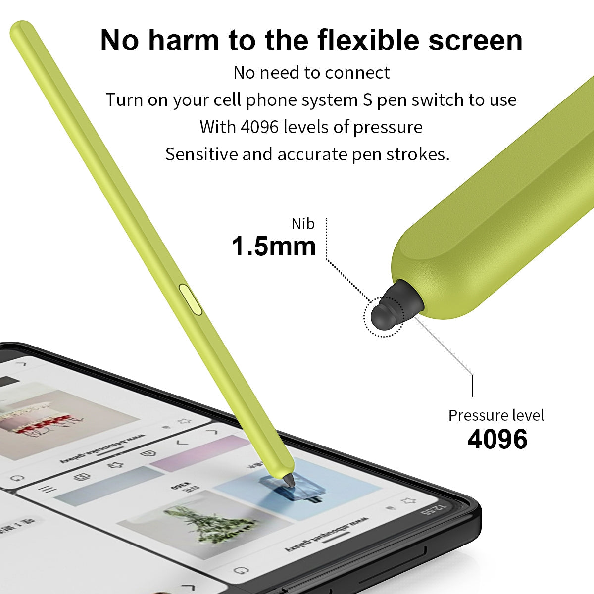 For Samsung Galaxy Z Fold5 Special Electromagnetic Stylus Pen(Green)