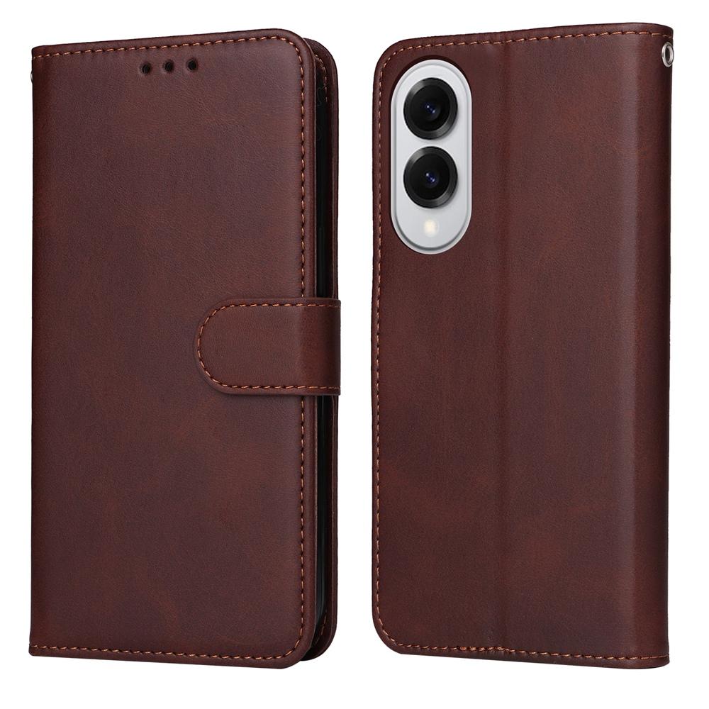 For Samsung Galaxy S25 Edge 5G Classic Calf Texture Flip Leather Phone Case(Brown)