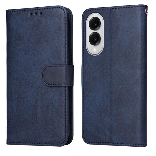 For Samsung Galaxy S25 Edge 5G Classic Calf Texture Flip Leather Phone Case(Blue)