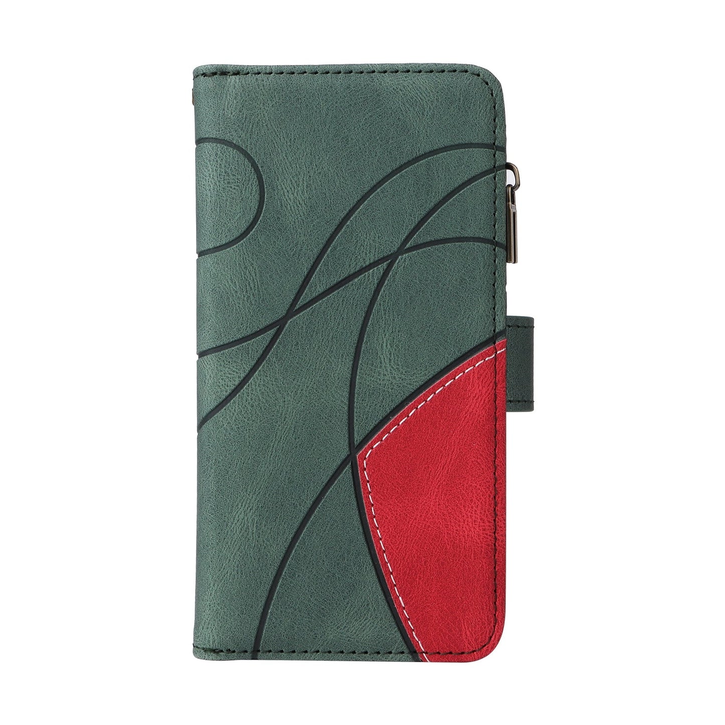For iPhone 16e Dual-color 9 Card Slots Zipper Wallet Leather Phone Case(Green)