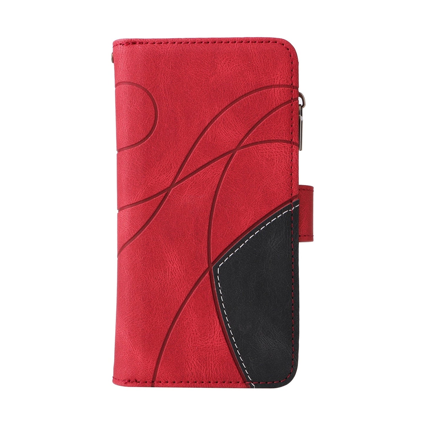 For Redmi 14C 4G Global Dual-color 9 Card Slots Zipper Wallet Leather Phone Case(Red)