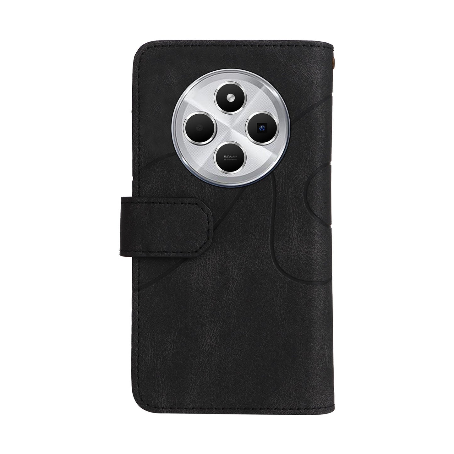For Redmi 14C 4G Global Dual-color 9 Card Slots Zipper Wallet Leather Phone Case(Black)