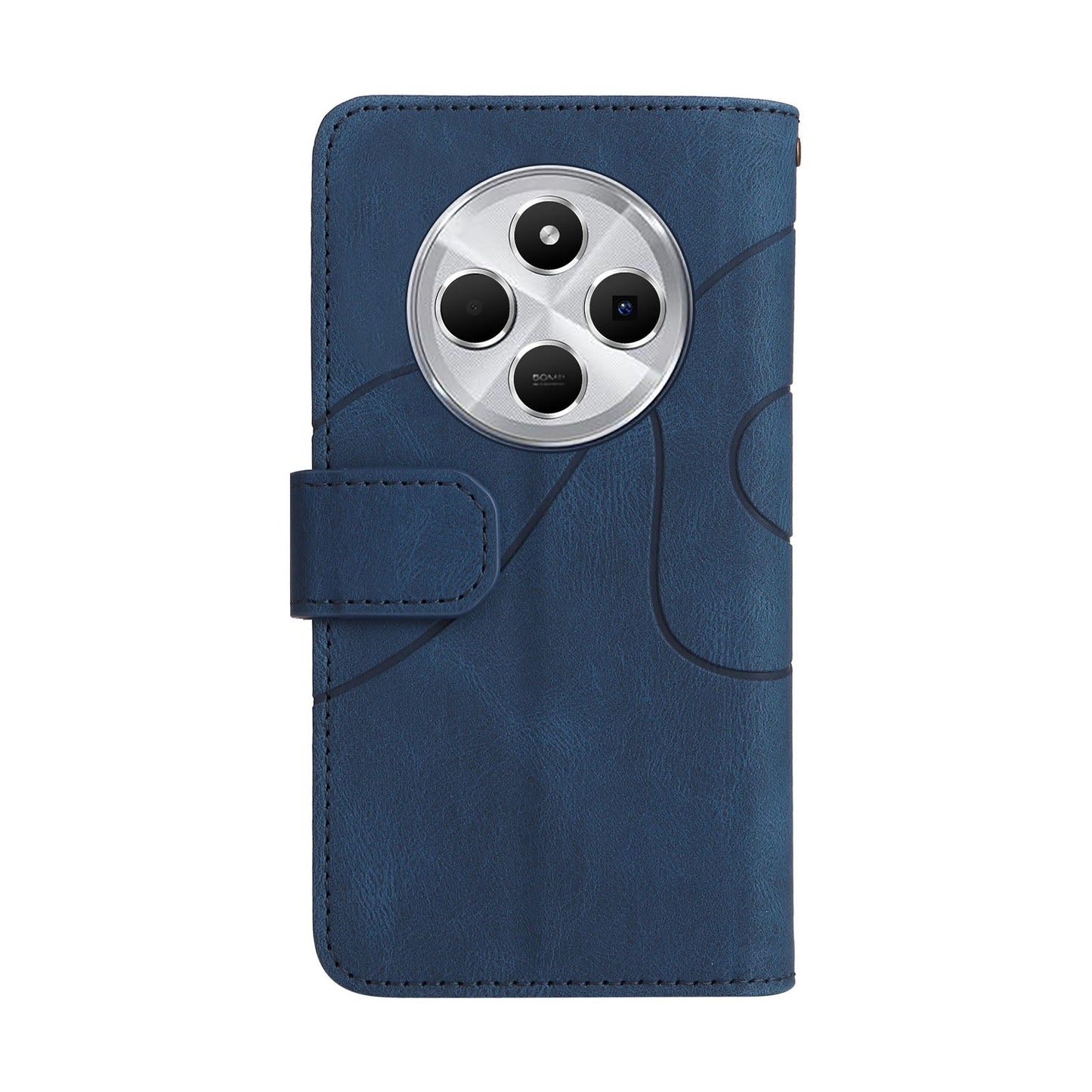 For Redmi 14C 4G Global Dual-color 9 Card Slots Zipper Wallet Leather Phone Case(Blue)