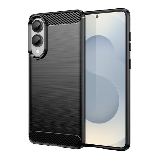 For Samsung Galaxy S25 Edge 5G Carbon Fiber Brushed Texture TPU Phone Case(Black)