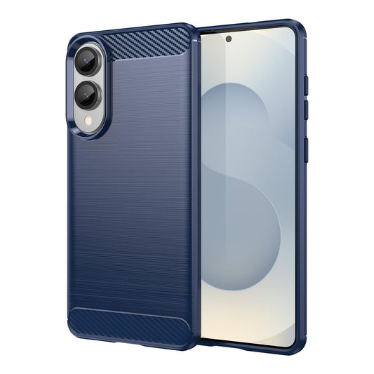 For Samsung Galaxy S25 Edge 5G Carbon Fiber Brushed Texture TPU Phone Case(Blue)