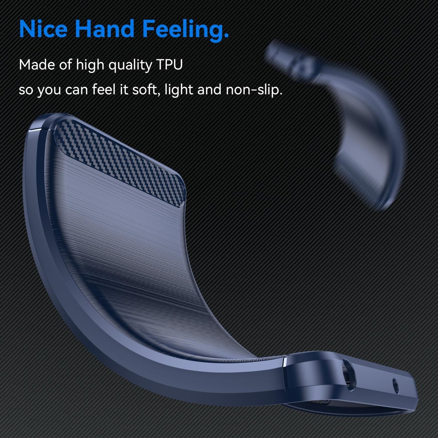 For Samsung Galaxy S25 Edge 5G Carbon Fiber Brushed Texture TPU Phone Case(Blue)