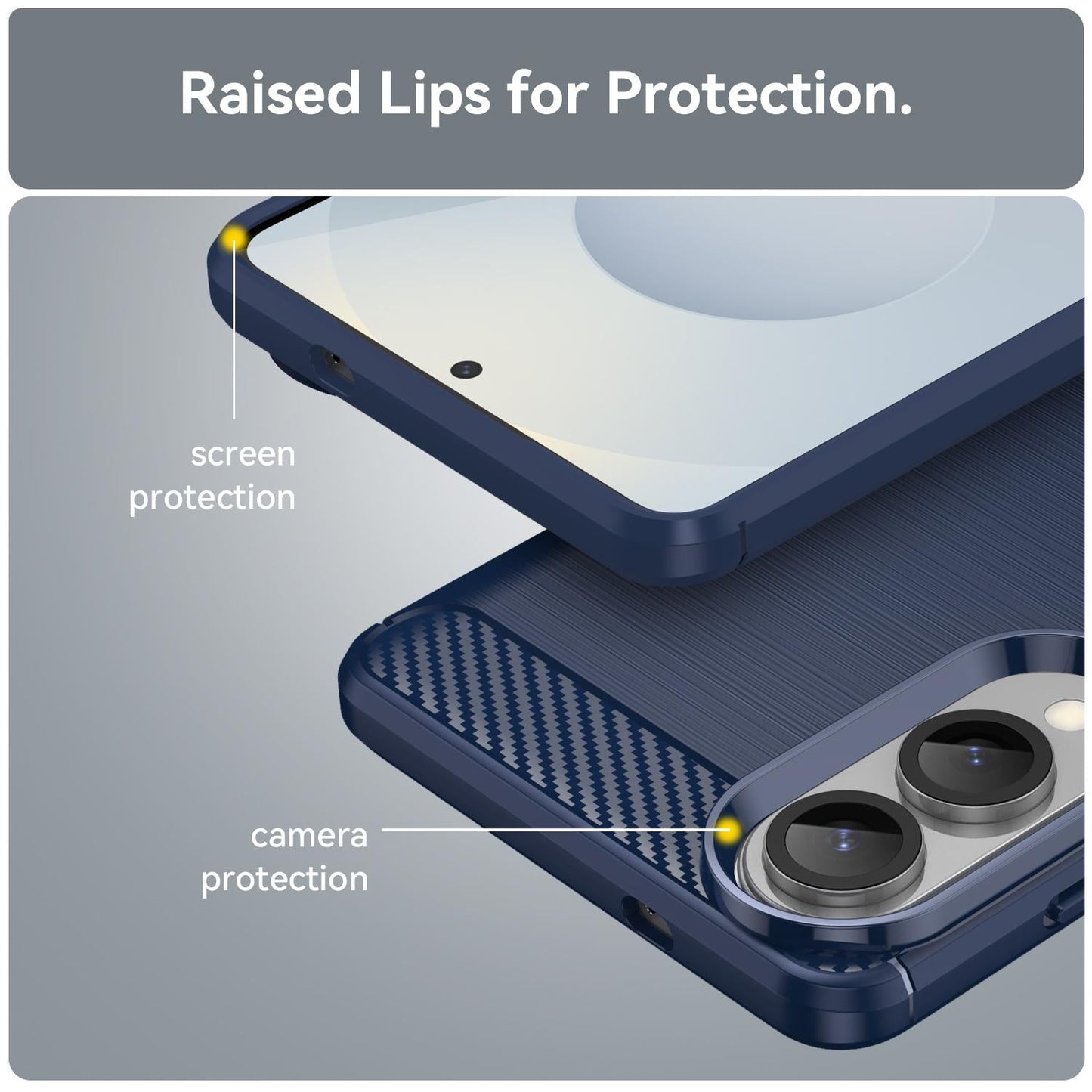 For Samsung Galaxy S25 Edge 5G Carbon Fiber Brushed Texture TPU Phone Case(Blue)