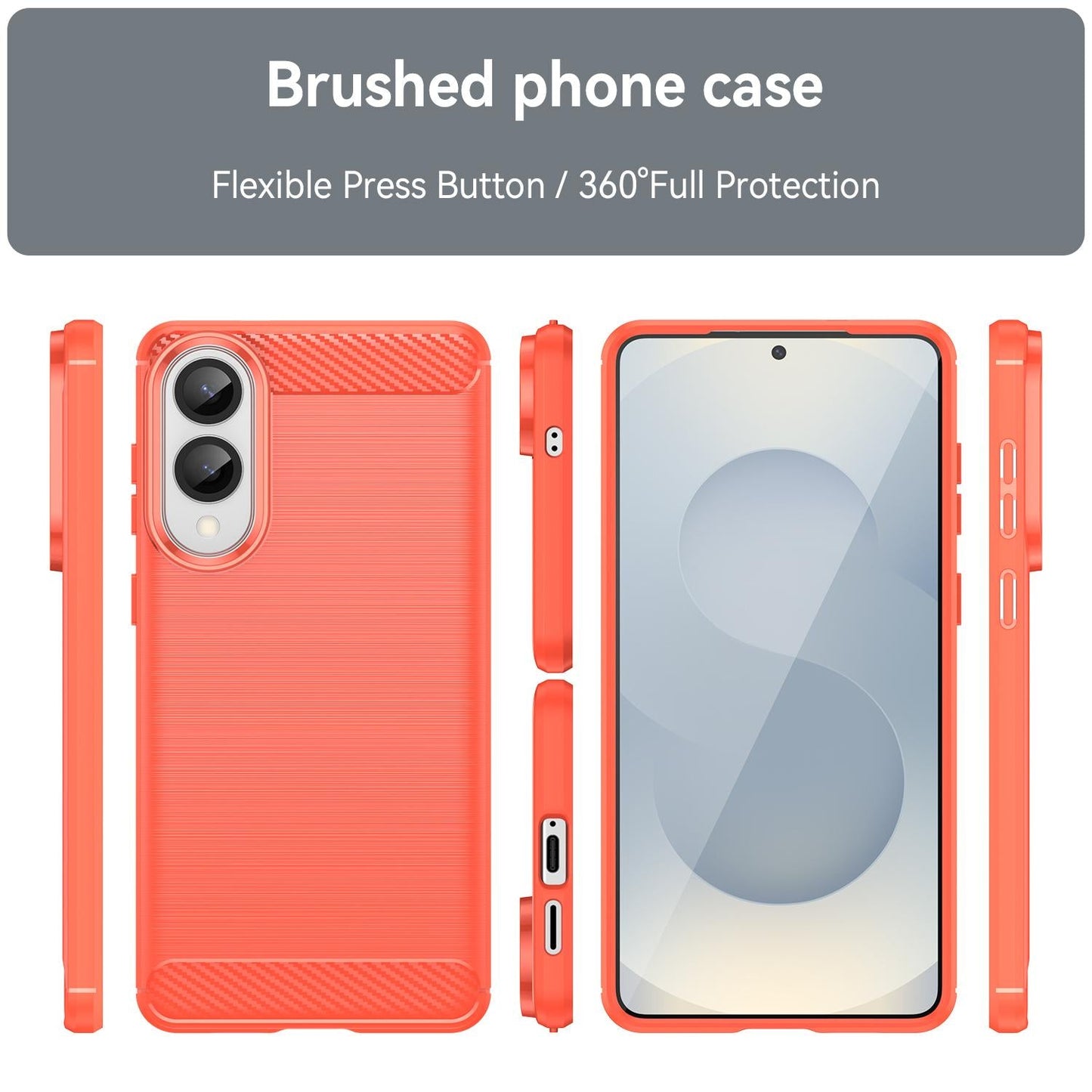 For Samsung Galaxy S25 Edge 5G Carbon Fiber Brushed Texture TPU Phone Case(Red)