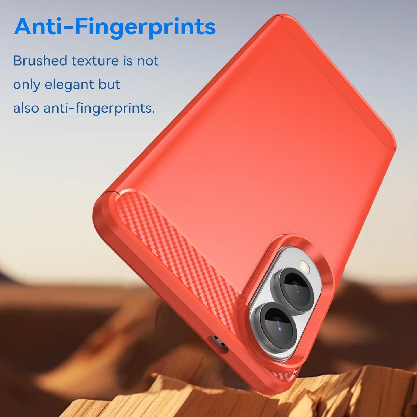 For Samsung Galaxy S25 Edge 5G Carbon Fiber Brushed Texture TPU Phone Case(Red)