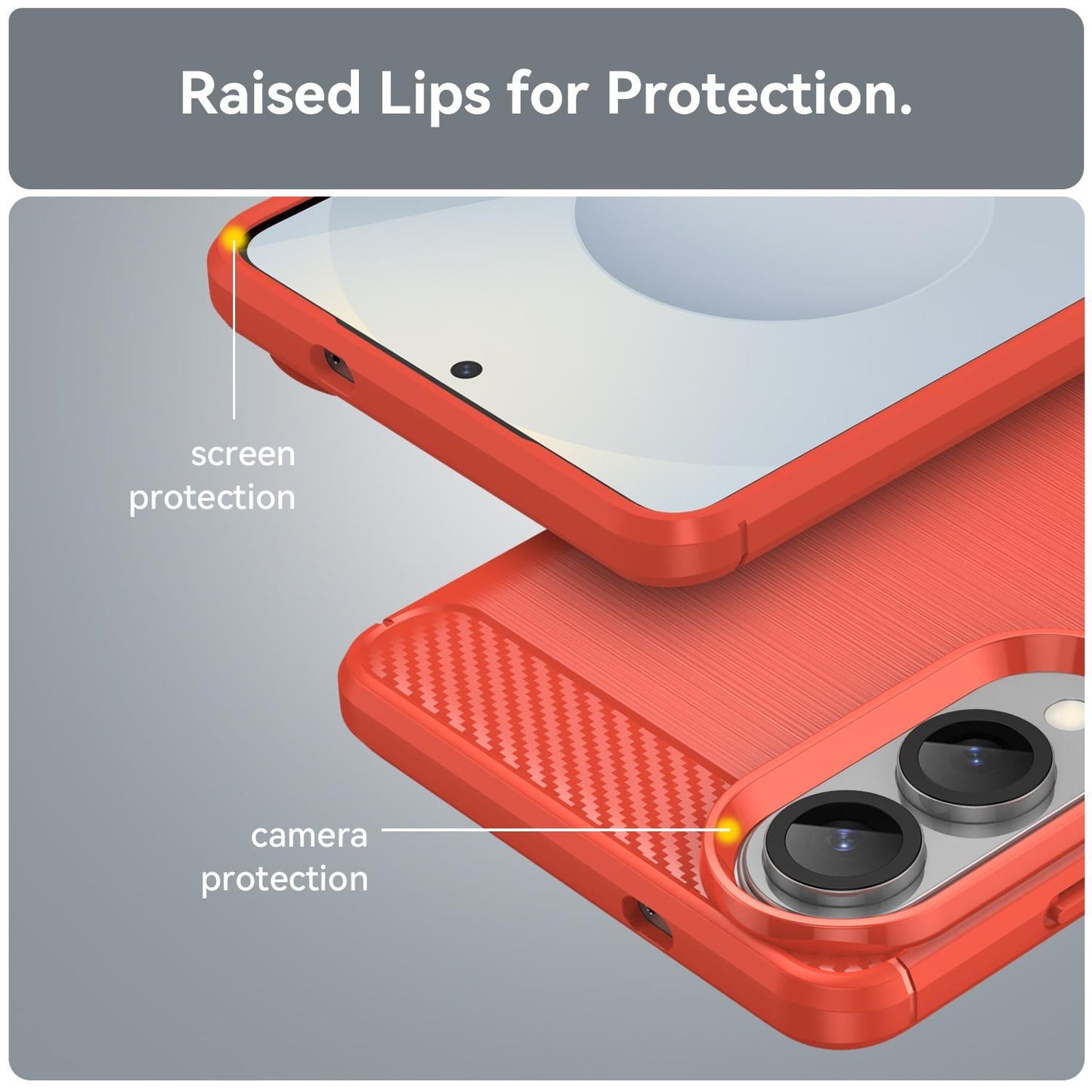 For Samsung Galaxy S25 Edge 5G Carbon Fiber Brushed Texture TPU Phone Case(Red)