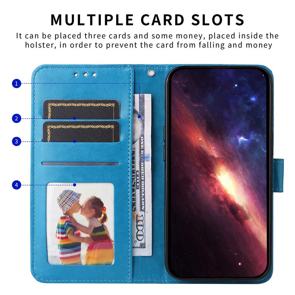 For Samsung Galaxy S25 Edge 5G Embossed Sunflower Leather Phone Case(Blue)