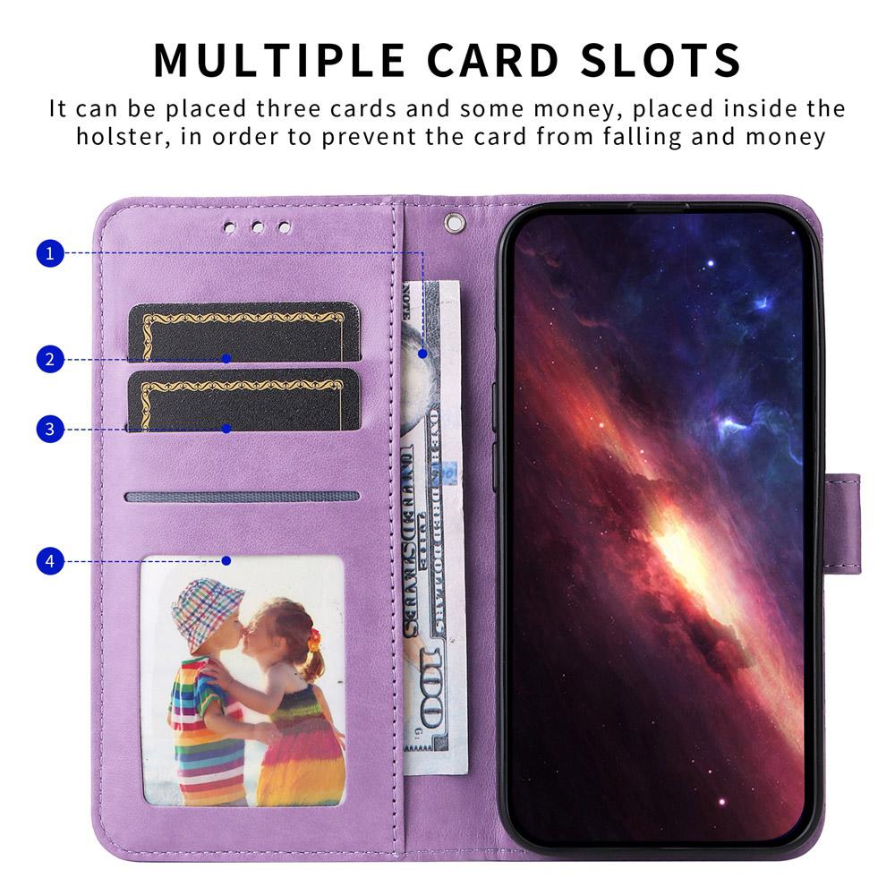 For Samsung Galaxy S25 Edge 5G Embossed Sunflower Leather Phone Case(Purple)