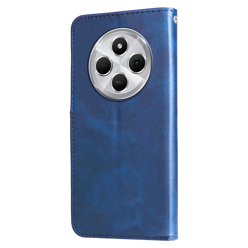 For Redmi 14C 4G Fashion Calf Texture Zipper Leather Phone Case(Blue)