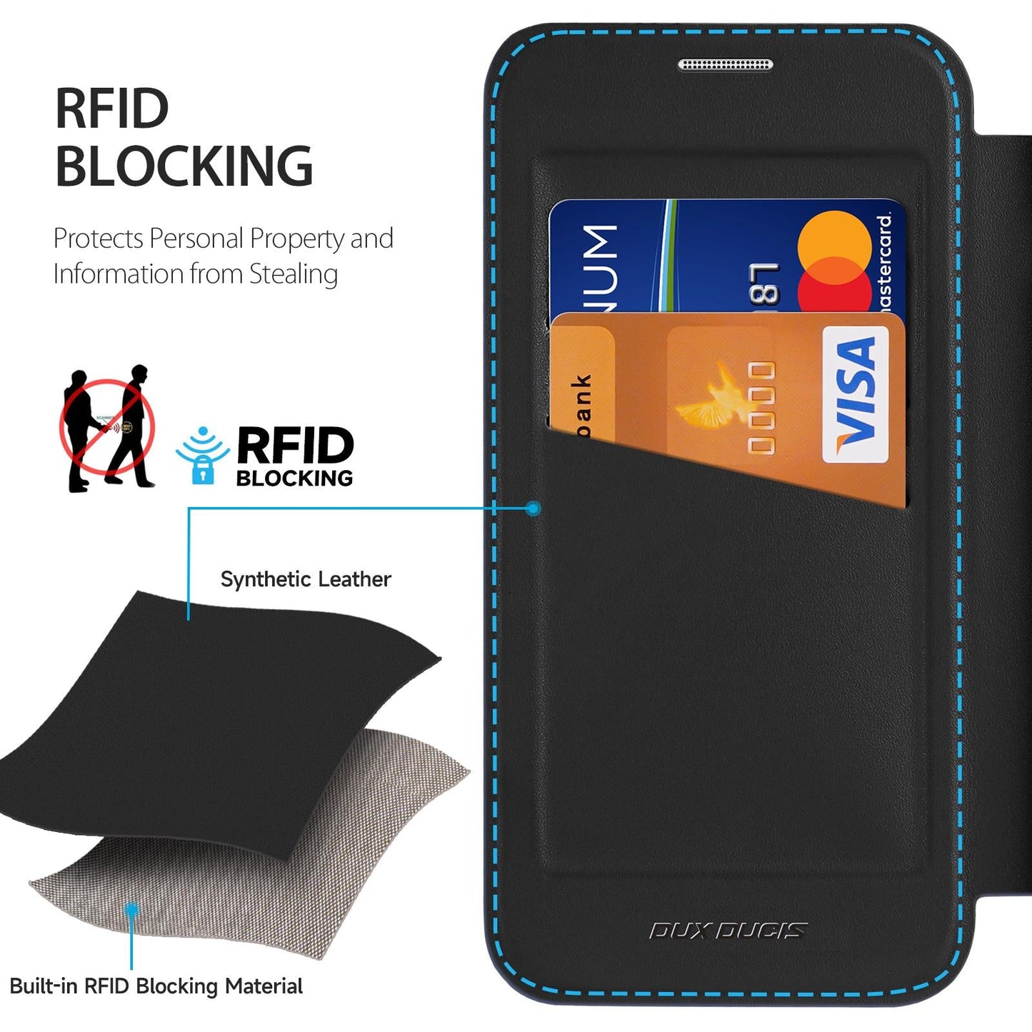 For iPhone 16e DUX DUCIS Skin X Pro Series MagSafe Ring Holder Leather Phone Case(Black)