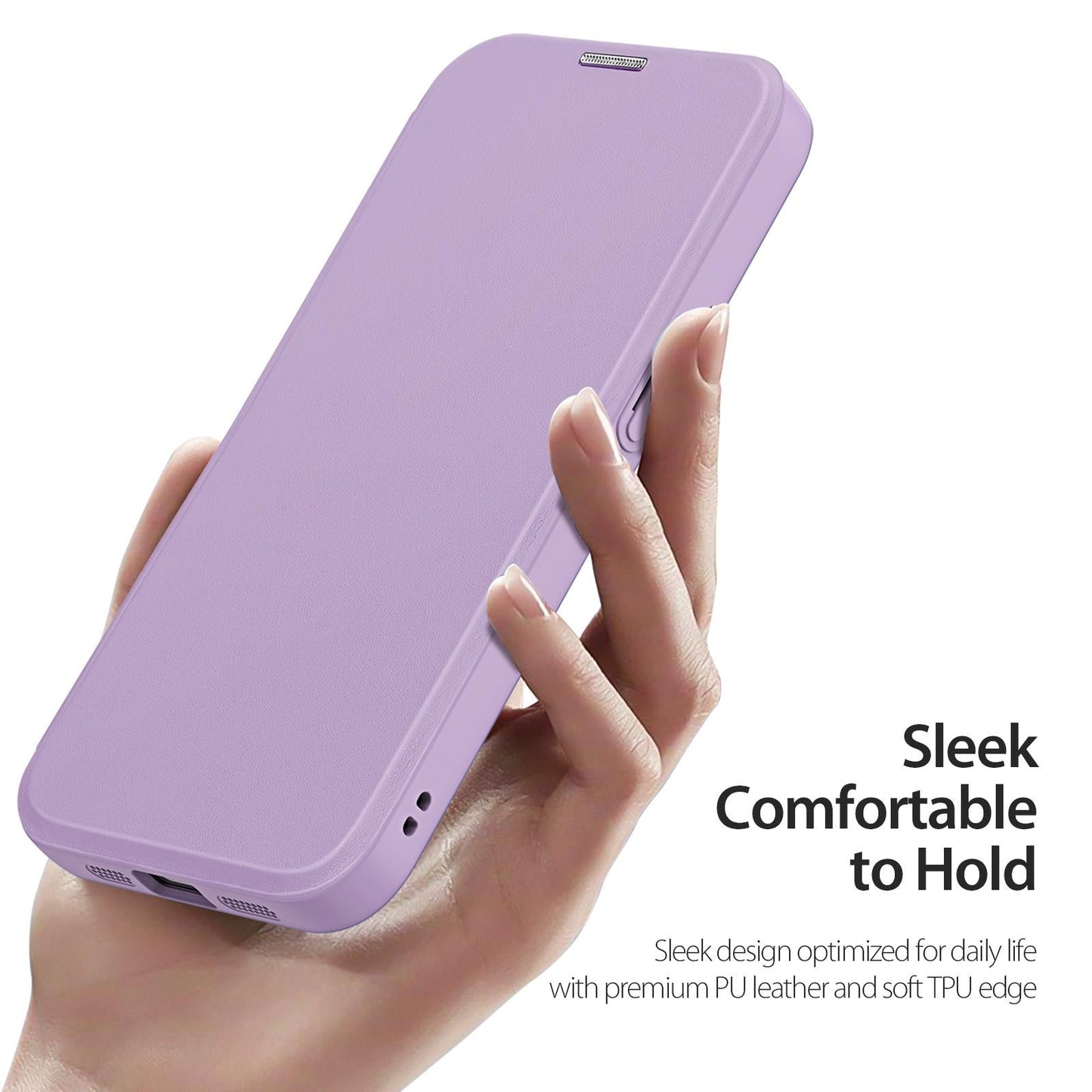For iPhone 16e DUX DUCIS Skin X Pro Series MagSafe Ring Holder Leather Phone Case(Purple)