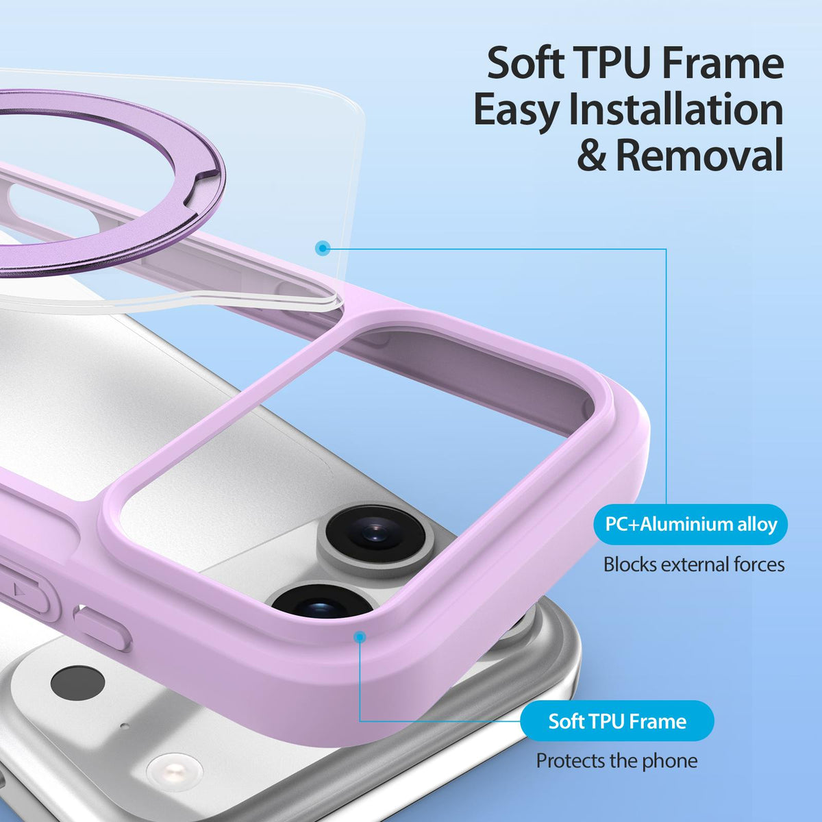 Compatible with iPhone 18 Pro Max & 17 Pro Max DUX DUCIS Skin X Pro Series MagSafe Ring Holder Leather Phone Case - Purple