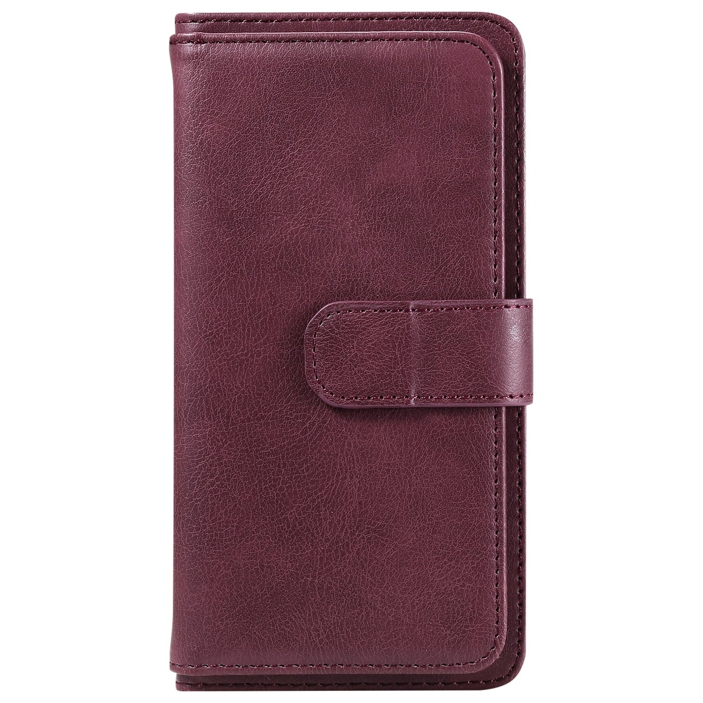 For iPhone 16e Multi-Function Wallet 10 Card Slots Leather Phone Case(Claret)