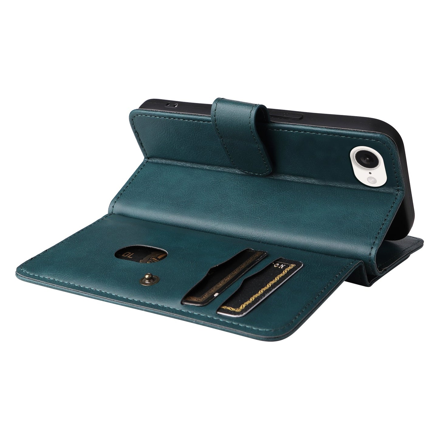 For iPhone 16e Multi-Function Wallet 10 Card Slots Leather Phone Case(Dark Green)
