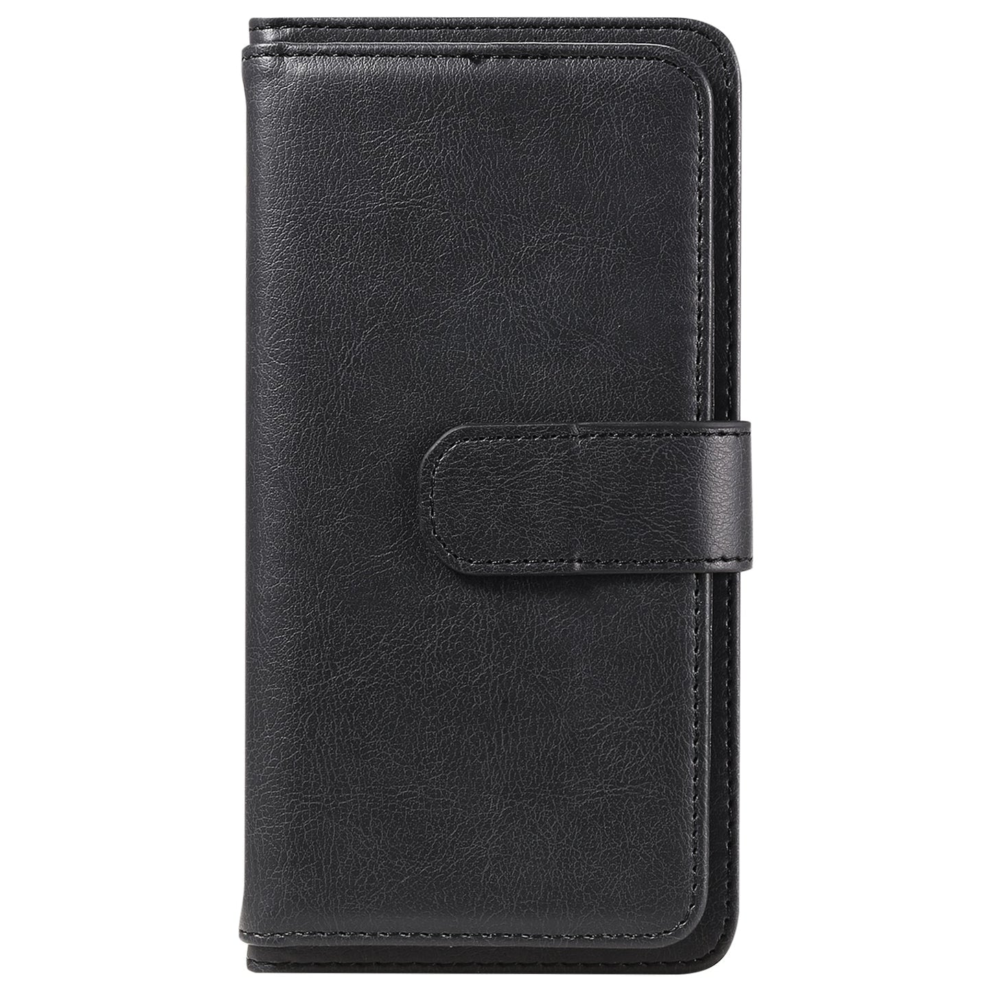 For iPhone 16e Multi-Function Wallet 10 Card Slots Leather Phone Case(Black)