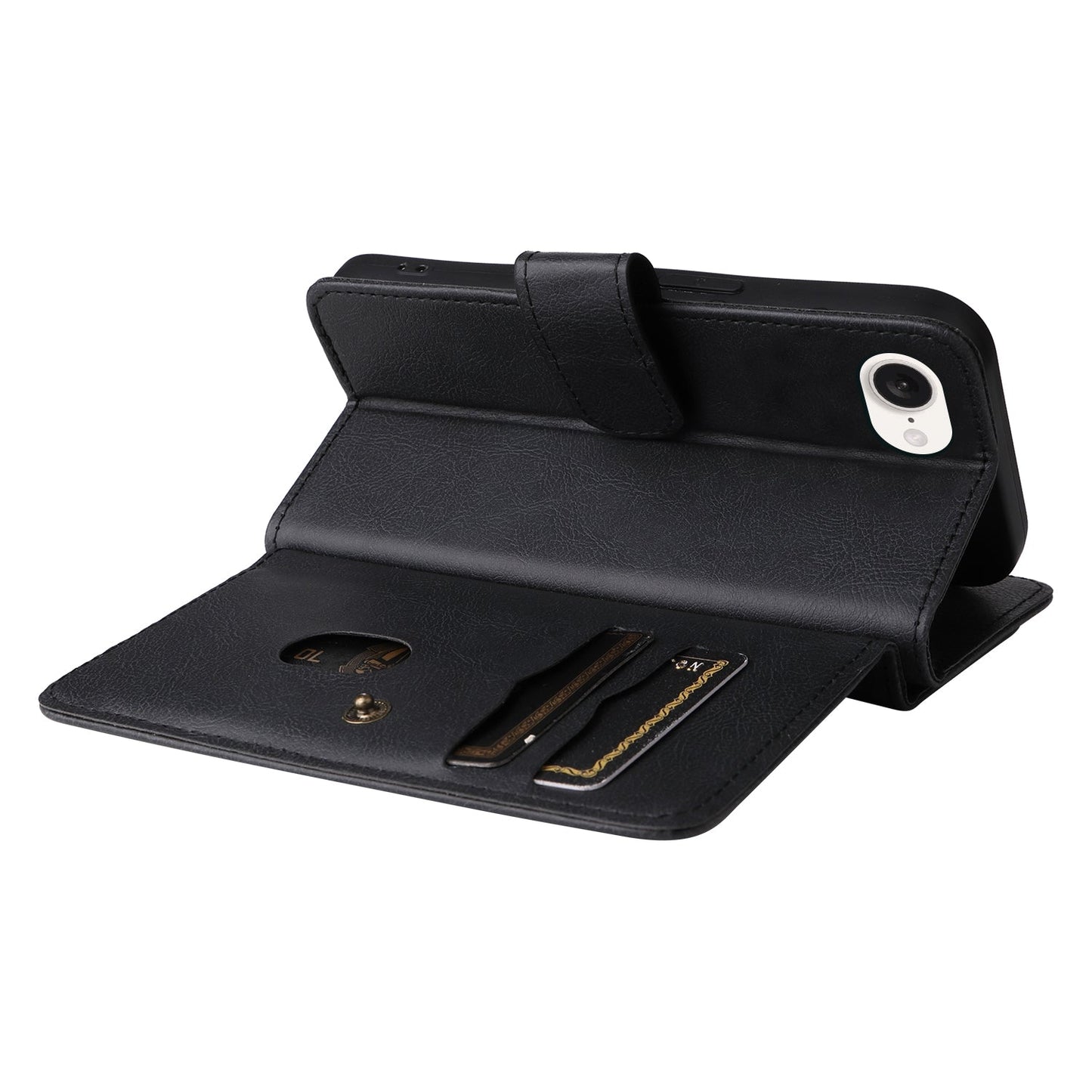For iPhone 16e Multi-Function Wallet 10 Card Slots Leather Phone Case(Black)