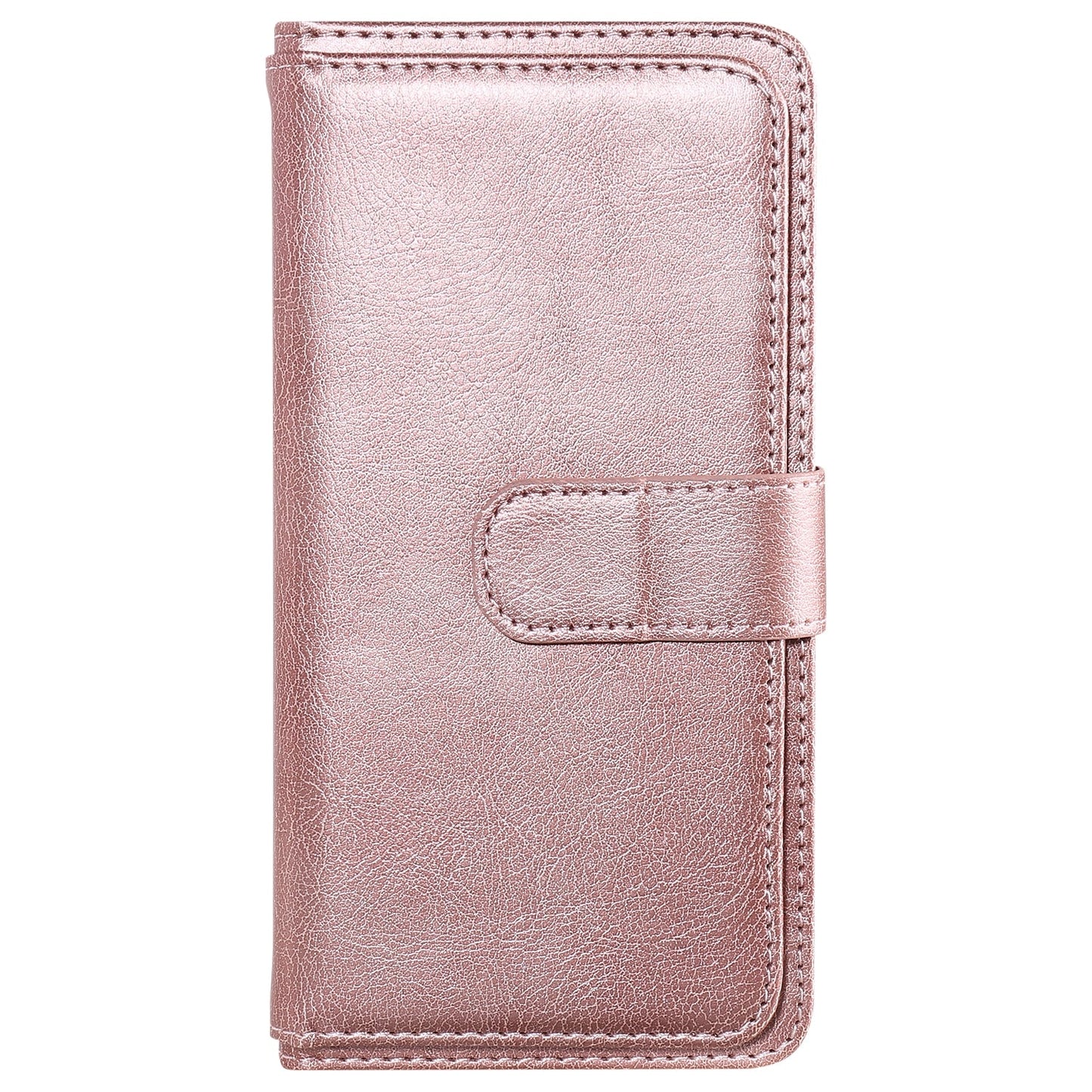 For iPhone 16e Multi-Function Wallet 10 Card Slots Leather Phone Case(Rose Gold)