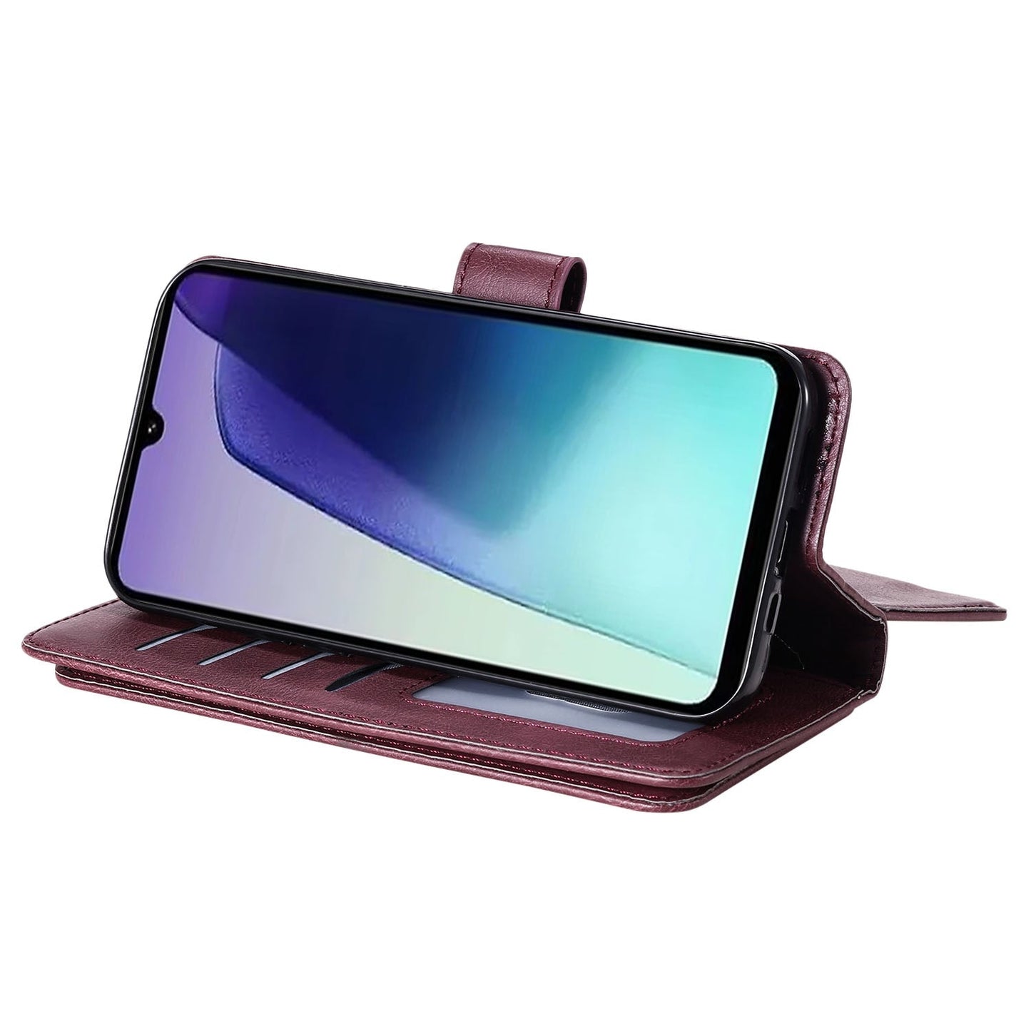 For Redmi 14C 4G Global Multi-Function Wallet 10 Card Slots Leather Phone Case(Claret)