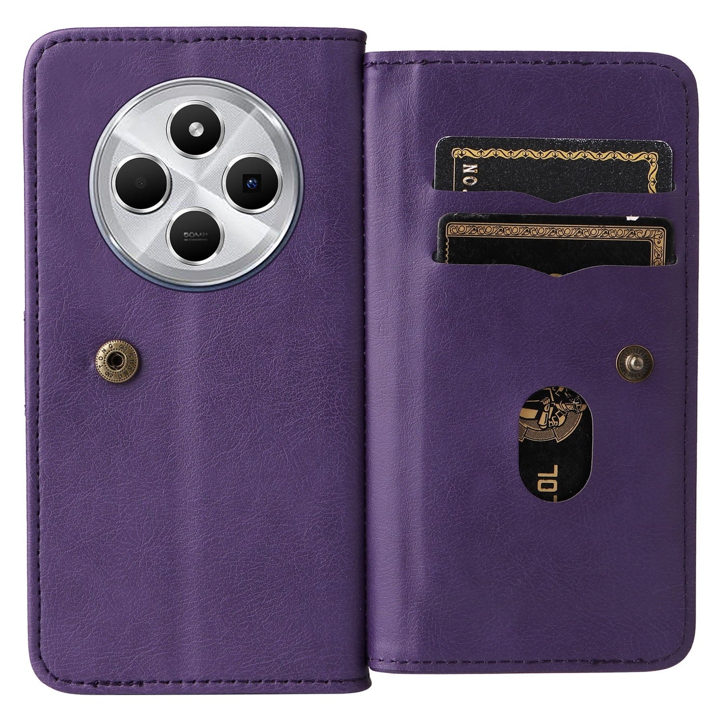 For Redmi 14C 4G Global Multi-Function Wallet 10 Card Slots Leather Phone Case(Violet)