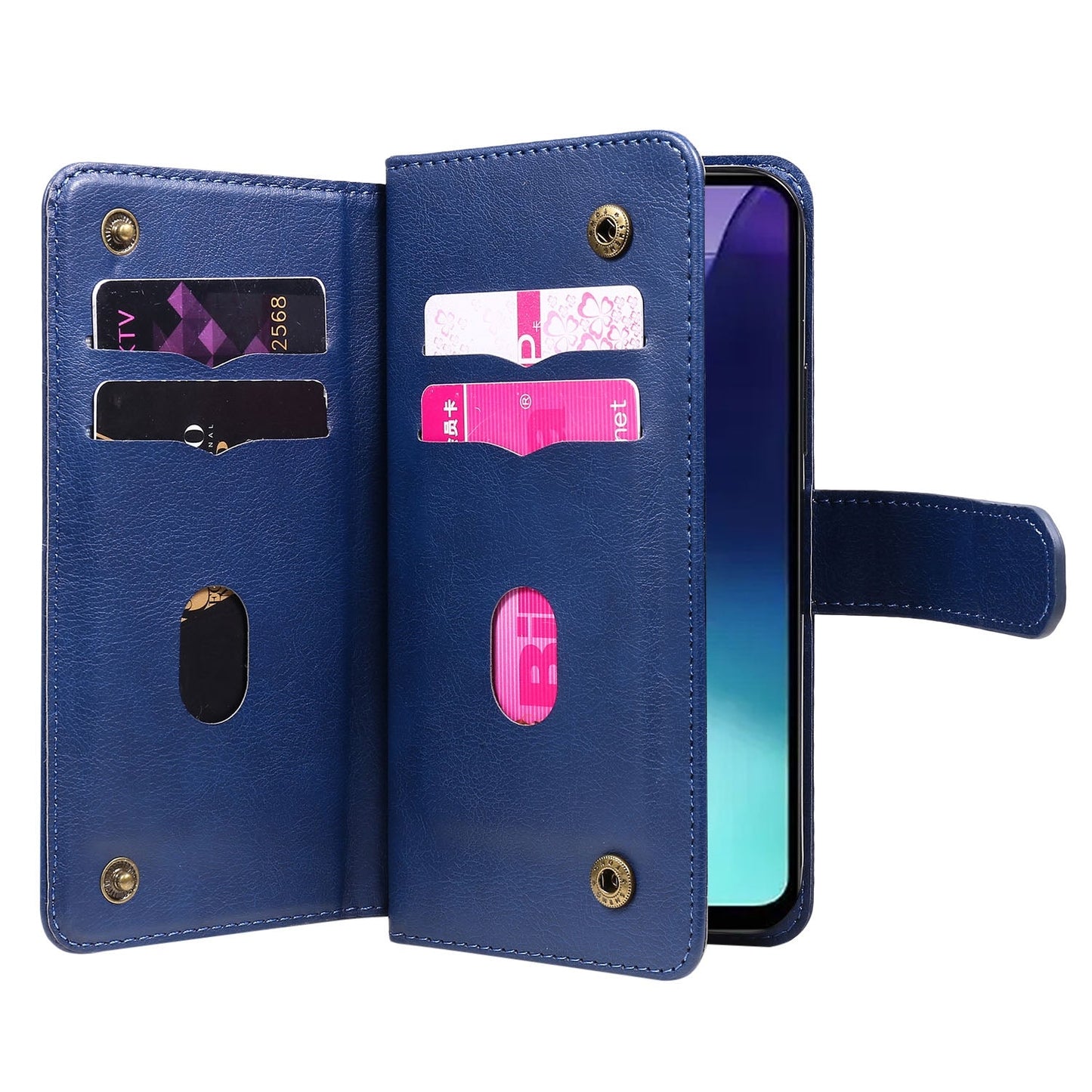 For Redmi 14C 4G Global Multi-Function Wallet 10 Card Slots Leather Phone Case(Dark Blue)