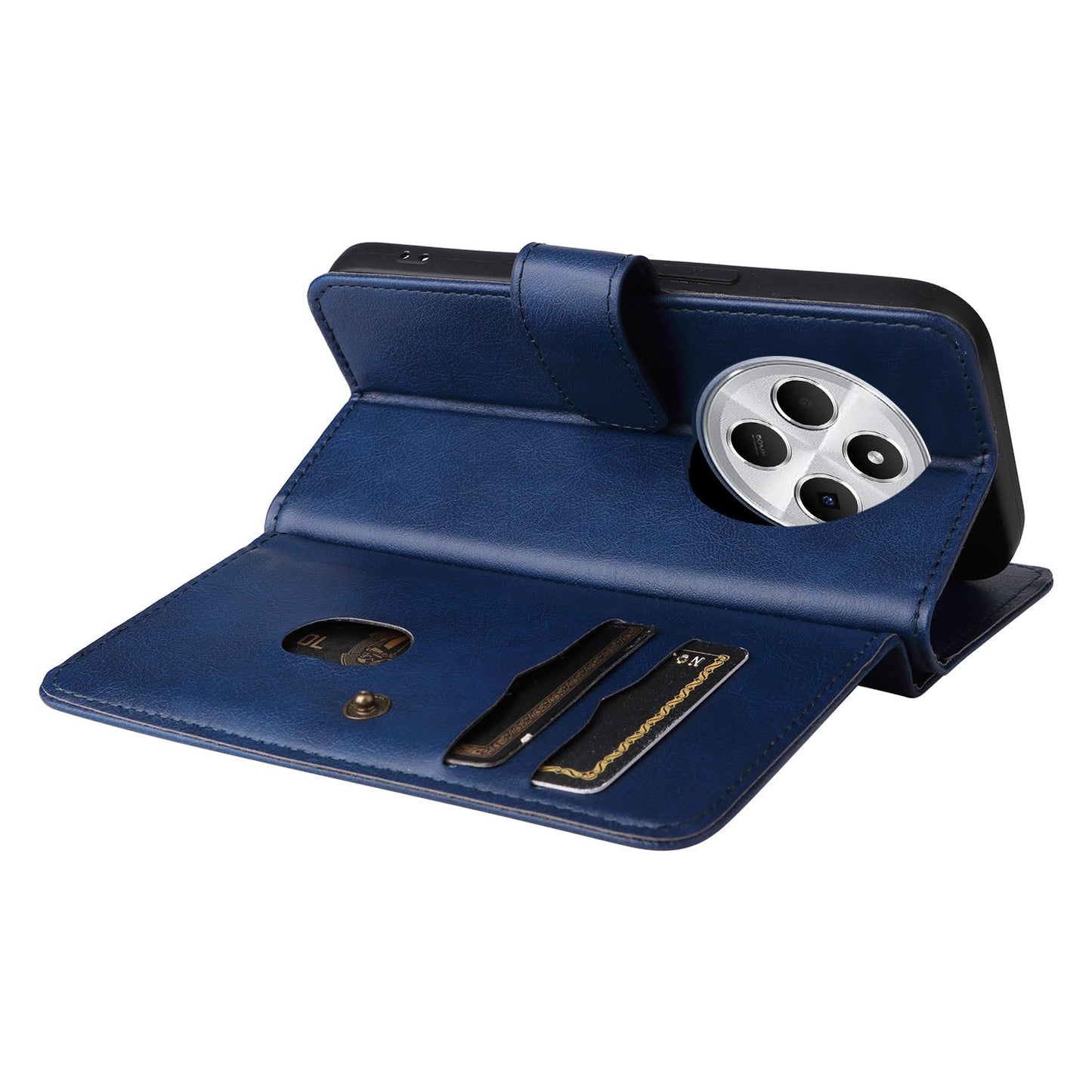 For Redmi 14C 4G Global Multi-Function Wallet 10 Card Slots Leather Phone Case(Dark Blue)