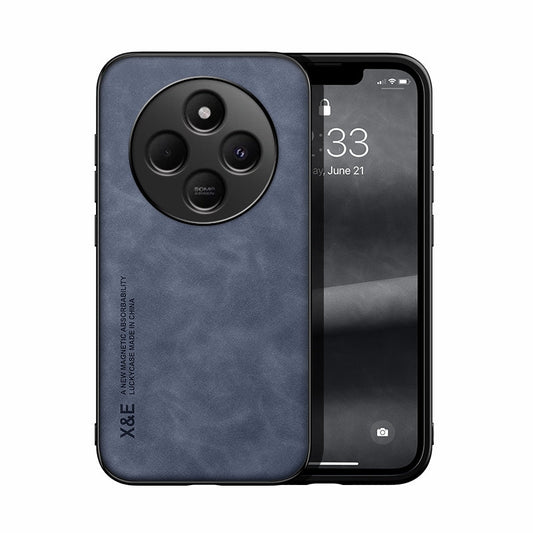 For Redmi 14C 4G Skin Feel Magnetic Leather Back Phone Case(Blue)