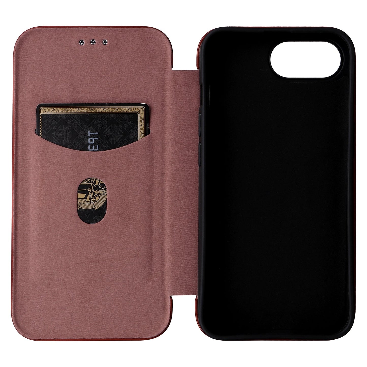 For iPhone 16e Carbon Fiber Texture Flip Leather Phone Case(Brown)