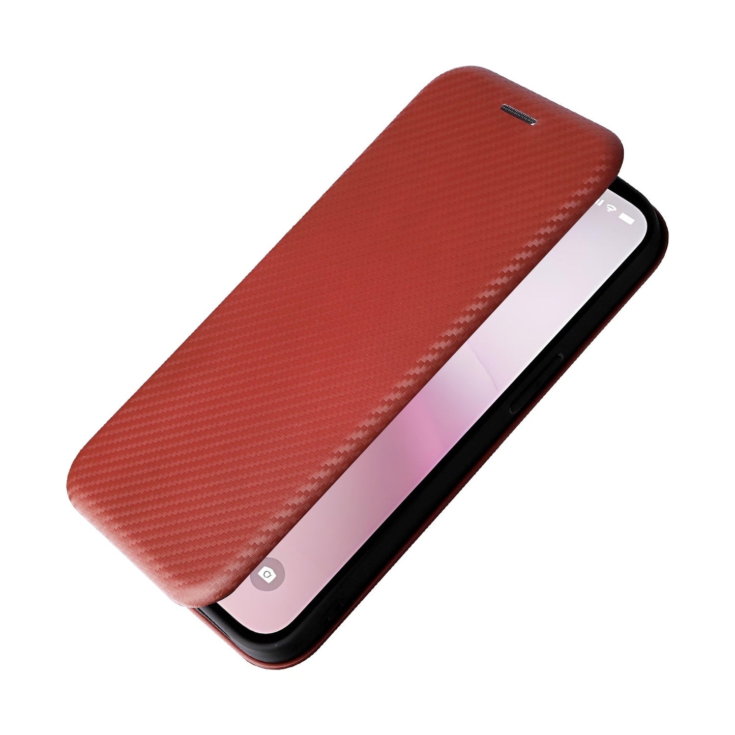 For iPhone 16e Carbon Fiber Texture Flip Leather Phone Case(Brown)
