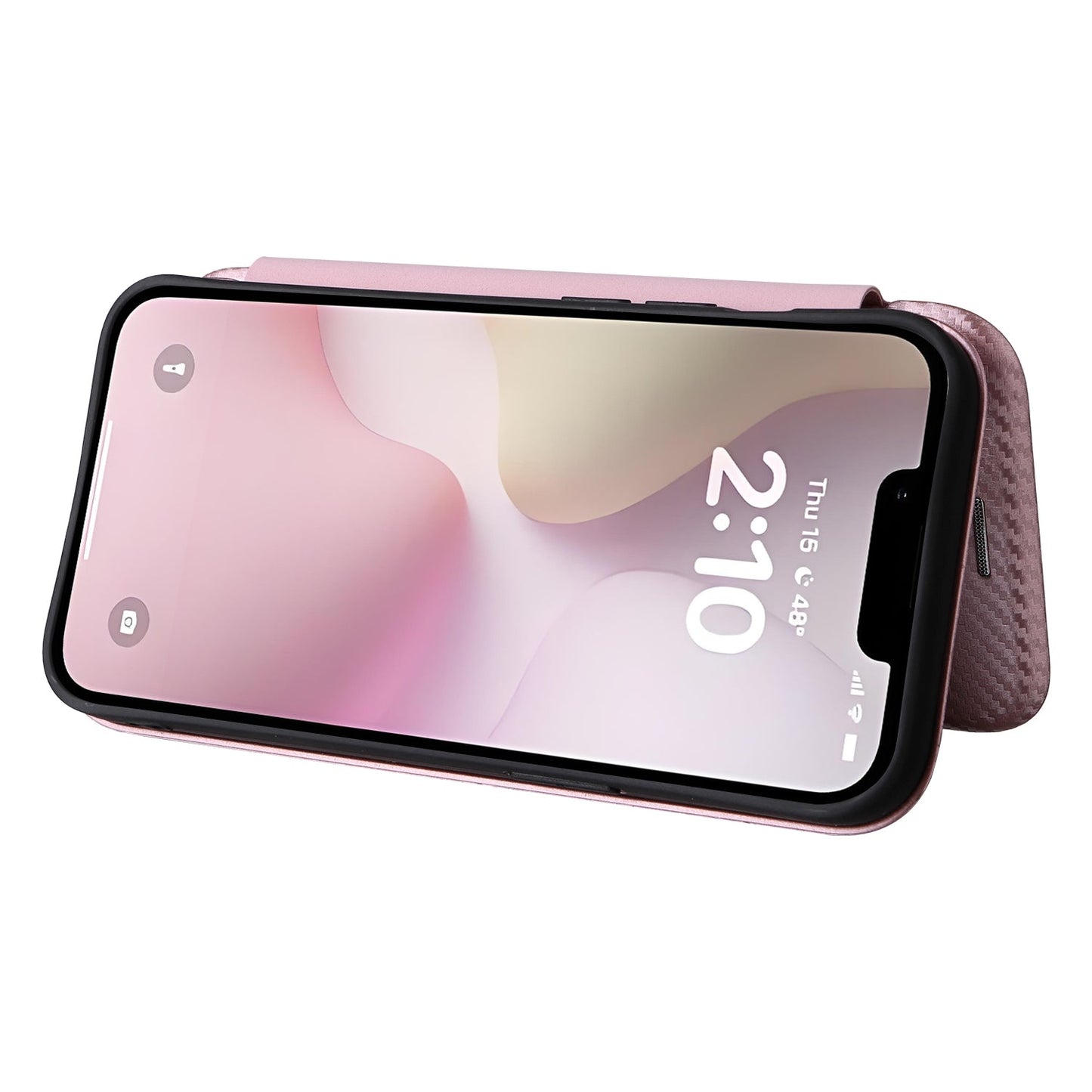 For iPhone 16e Carbon Fiber Texture Flip Leather Phone Case(Pink)