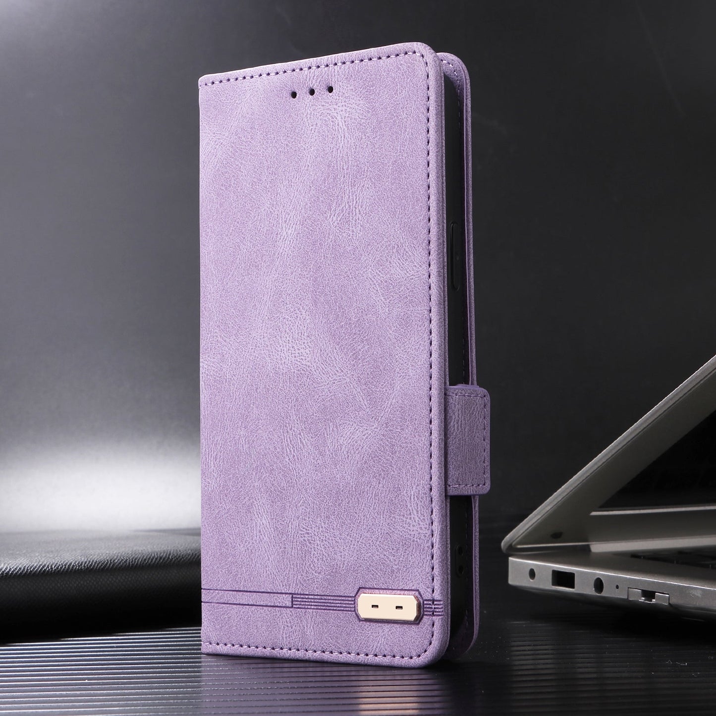 For iPhone 16e Magnetic Clasp Leather Phone Case(Purple)