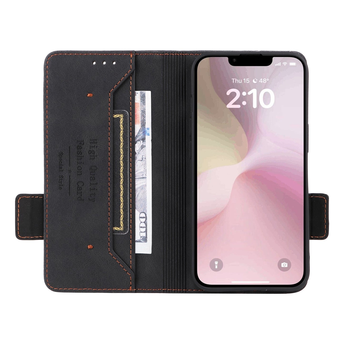 For iPhone 16e Magnetic Clasp Leather Phone Case(Black)