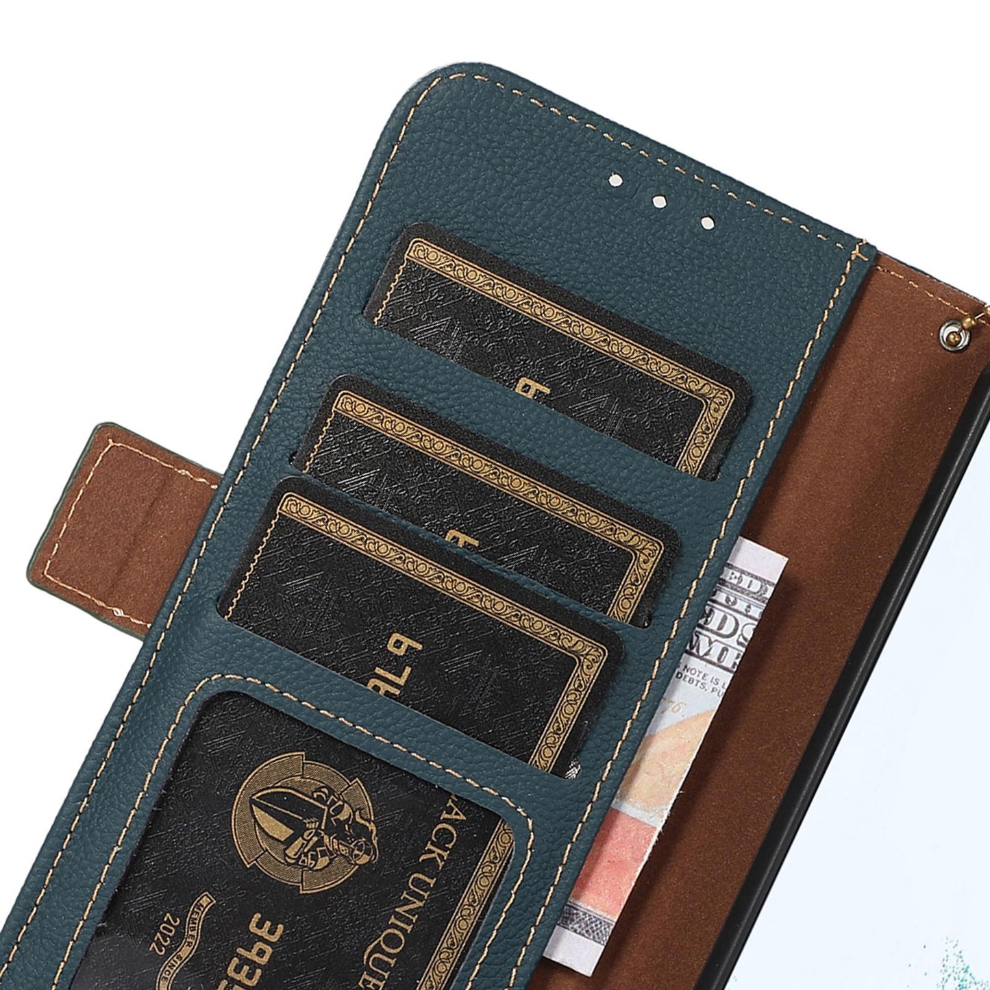 For Samsung Galaxy S25 Edge 5G Side-Magnetic TJ Genuine Leather RFID Phone Case(Green)