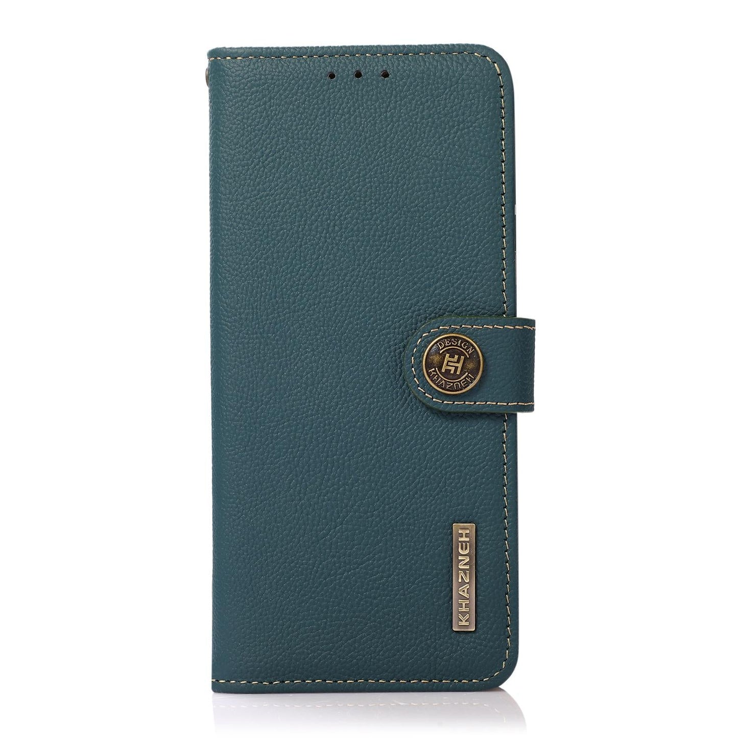 For Samsung Galaxy S25 Edge 5G KHAZNEH Custer Genuine Leather RFID Phone Case(Green)