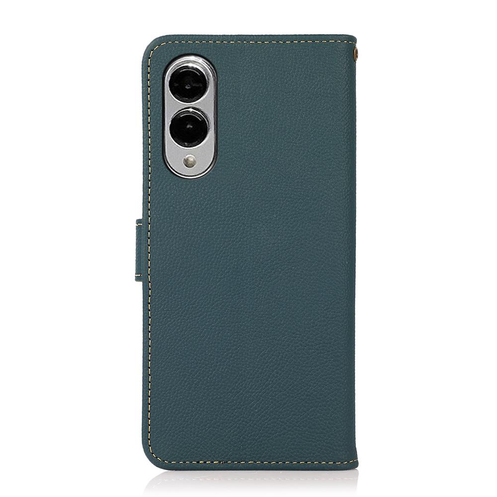 For Samsung Galaxy S25 Edge 5G KHAZNEH Custer Genuine Leather RFID Phone Case(Green)