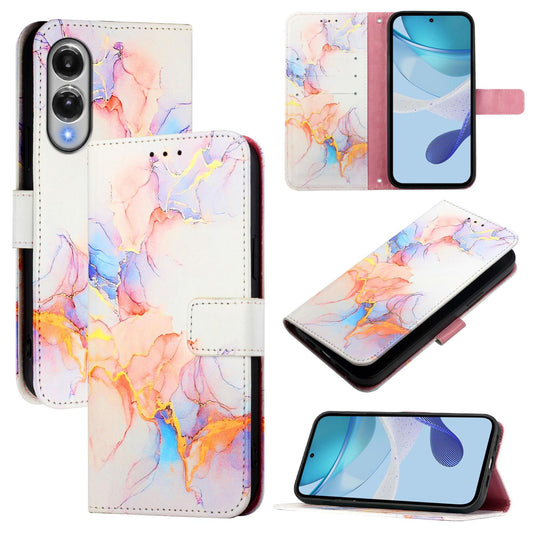 For Samsung Galaxy S25 Edge 5G PT003 Marble Pattern Flip Leather Phone Case(Galaxy Marble White)