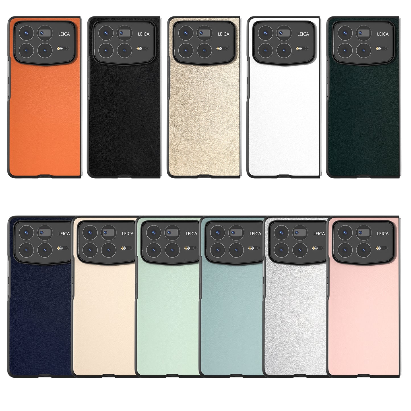 For Xiaomi Mix Fold 4 PU Leather Black Frame Full Coverage Phone Case(White)
