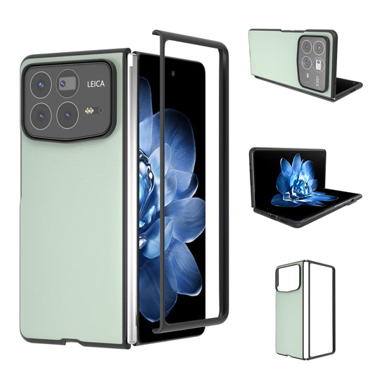 For Xiaomi Mix Fold 4 PU Leather Black Frame Full Coverage Phone Case(Light Green)