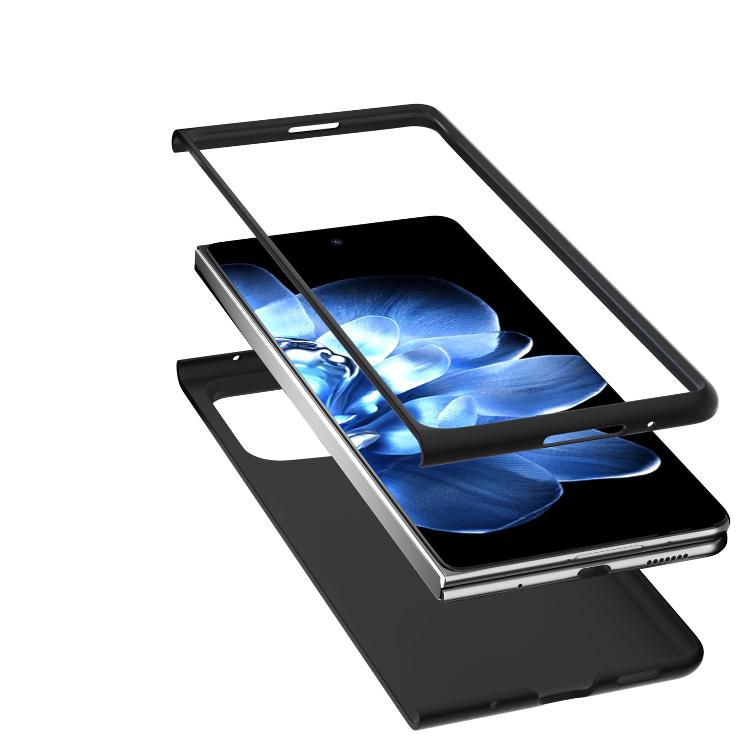 For Xiaomi Mix Fold 4 PU Leather Black Frame Full Coverage Phone Case(Silver)