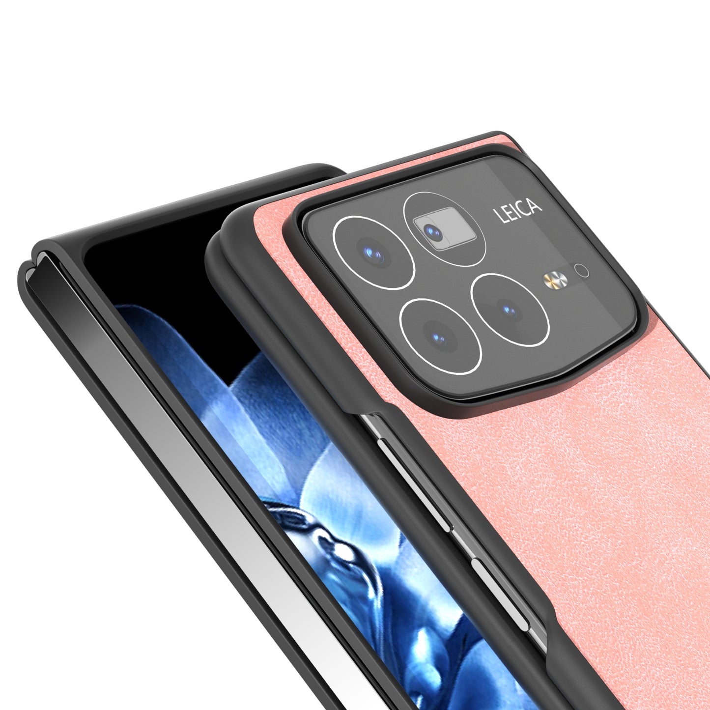 For Xiaomi Mix Fold 4 Black Frame PU Leather Full Coverage Phone Case(Pink)