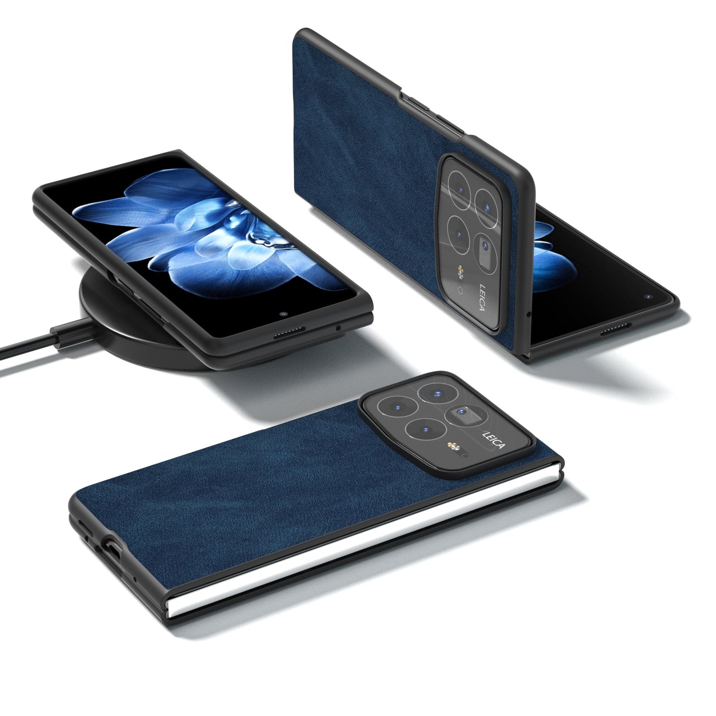 For Xiaomi Mix Fold 4 Black Frame PU Leather Full Coverage Phone Case(Blue)