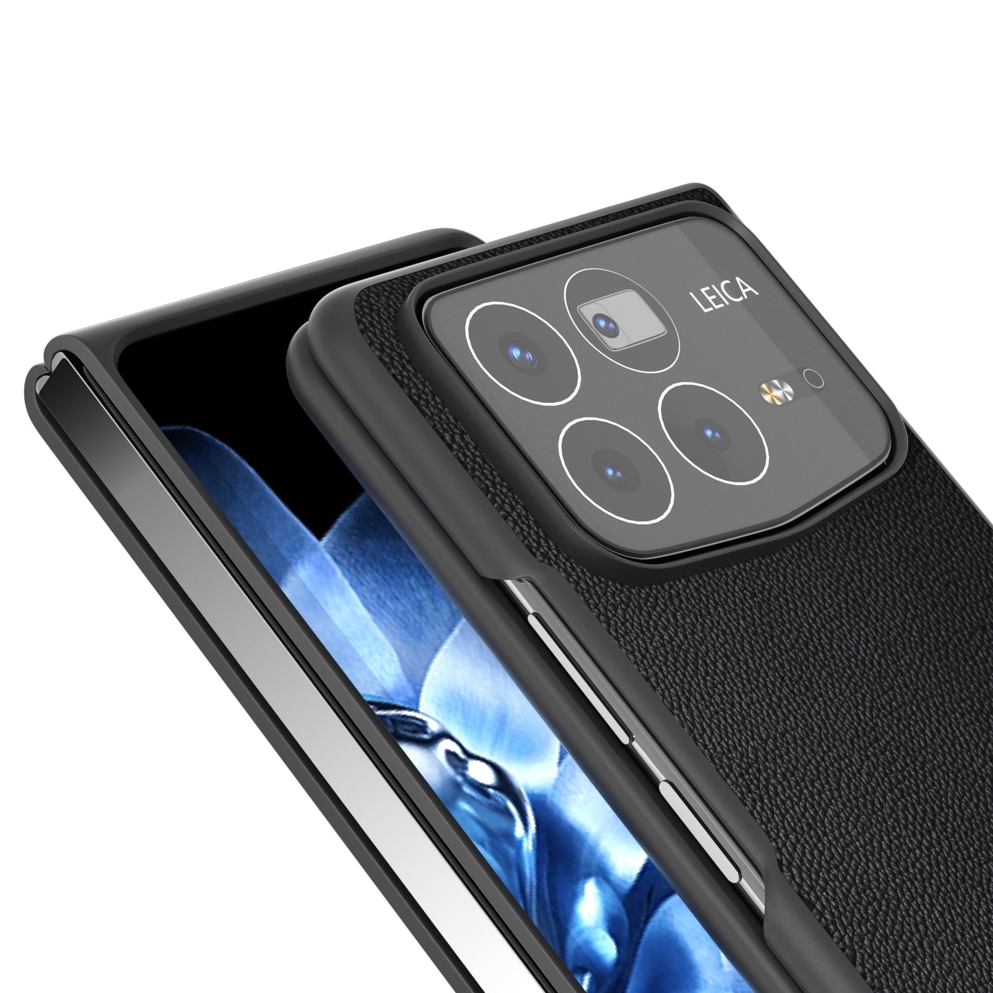 For Xiaomi Mix Fold 4 ABEEL Genuine Leather Elegant Black Edge Phone Case(Black)