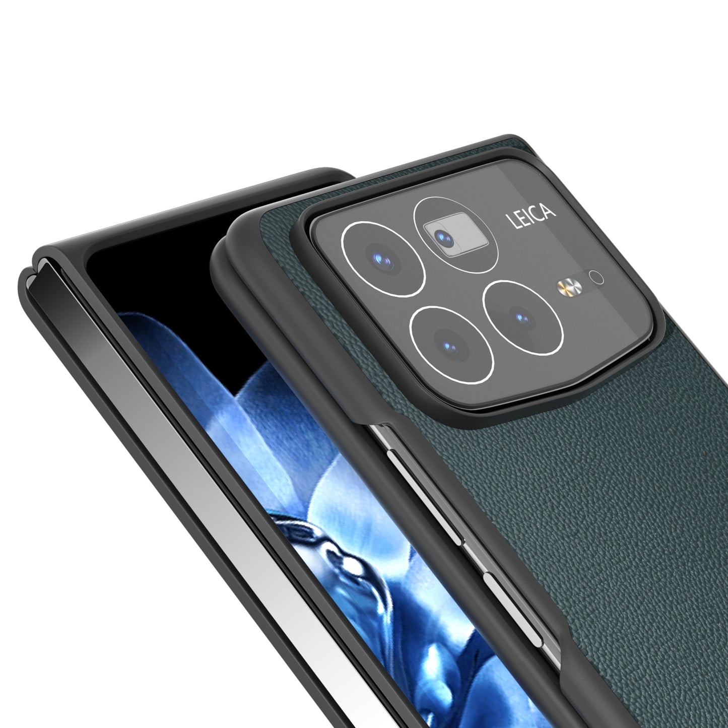 For Xiaomi Mix Fold 4 ABEEL Genuine Leather Elegant Black Edge Phone Case(Green)