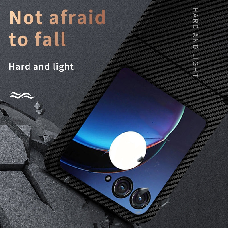 For Motorola Razr 50 Carbon Fiber Texture Shockproof Phone Case(Blue Purple)