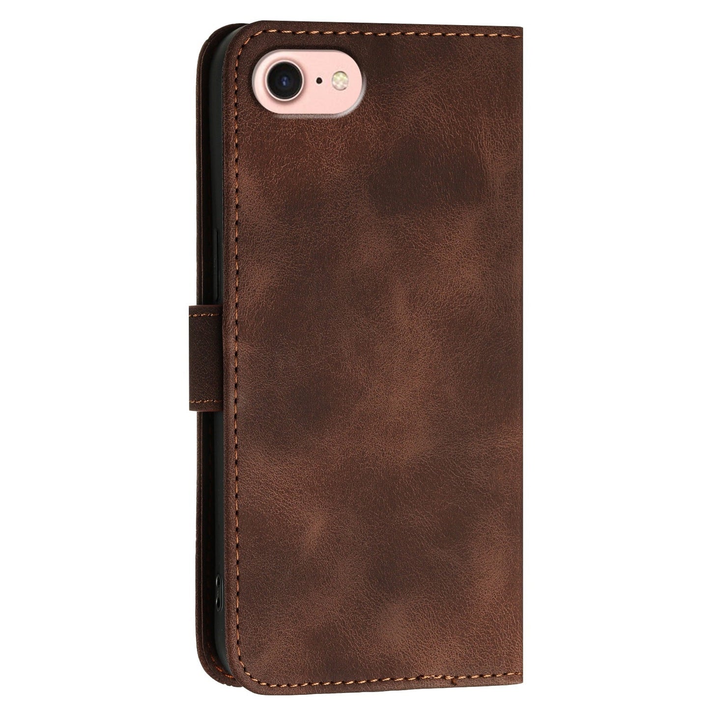 For iPhone 16e YX0080 Grid Butterfly Embossed Pattern Flip Leather Phone Case with Lanyard(Coffee)